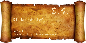 Dittrich Ivó névjegykártya